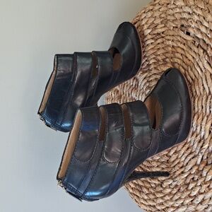 Lamb Womens Luxury Designer Black‎ Leather Stileto Caged 4.75" Heels S-8